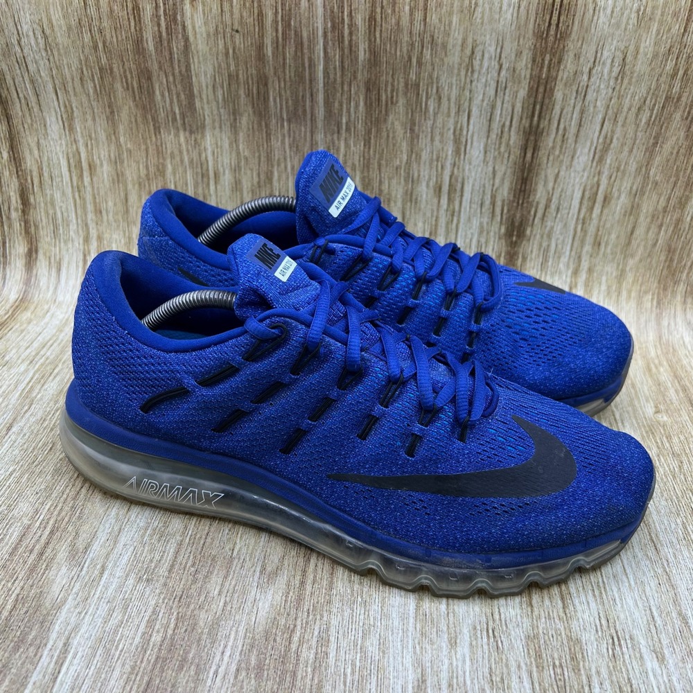 Nike Air Max 2016 Running Shoes Men's Size 11.5 Deep Royal Blue Black 806771-401